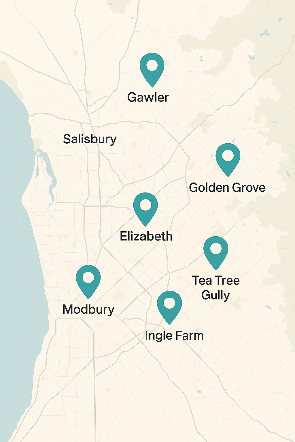 Full Service Areas Map